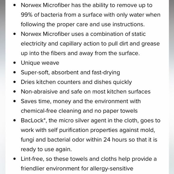 Norwex Kitchen Towel and Kitchen Cloth set of 2 NWT - Picture 5 of 6